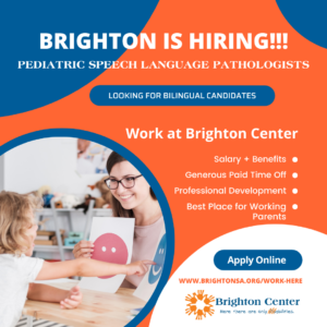Brighton Center is Hiring Pediatric Speech-Language Pathologists