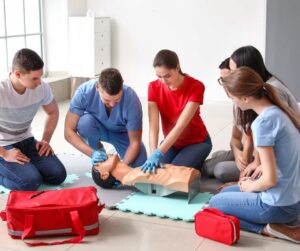 Adults Receiving CPR and First Aid Training