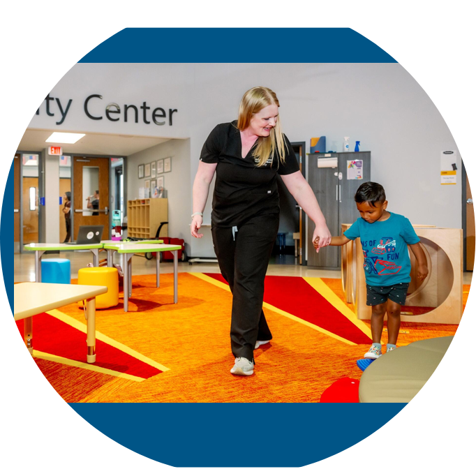 Brighton Therapist Performing Specialized Skills Training at Brighton Center with Child
